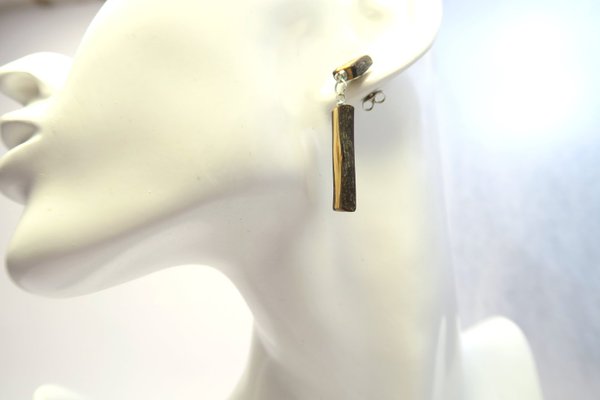 Ohrringe aus Birnenholz mit 925 Silber Ohrstecker