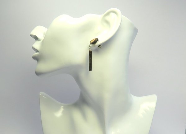 Ohrringe aus Birnenholz mit 925 Silber Ohrstecker